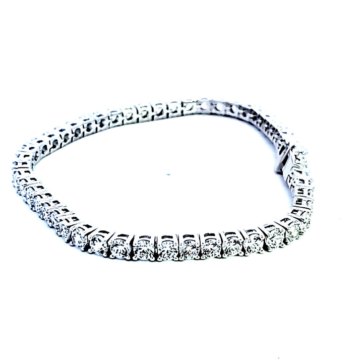 Sterling Silver and Platinum 8.50 ctw CZ Tennis Bracelet
