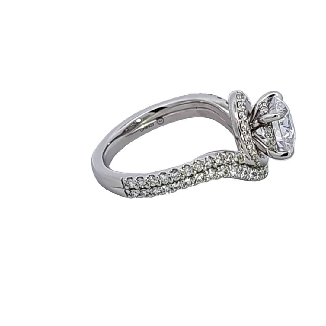 Platinum Diamond Semi Mount Engagement Ring