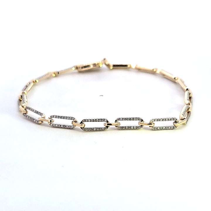 10KY Diamond Link Bracelet