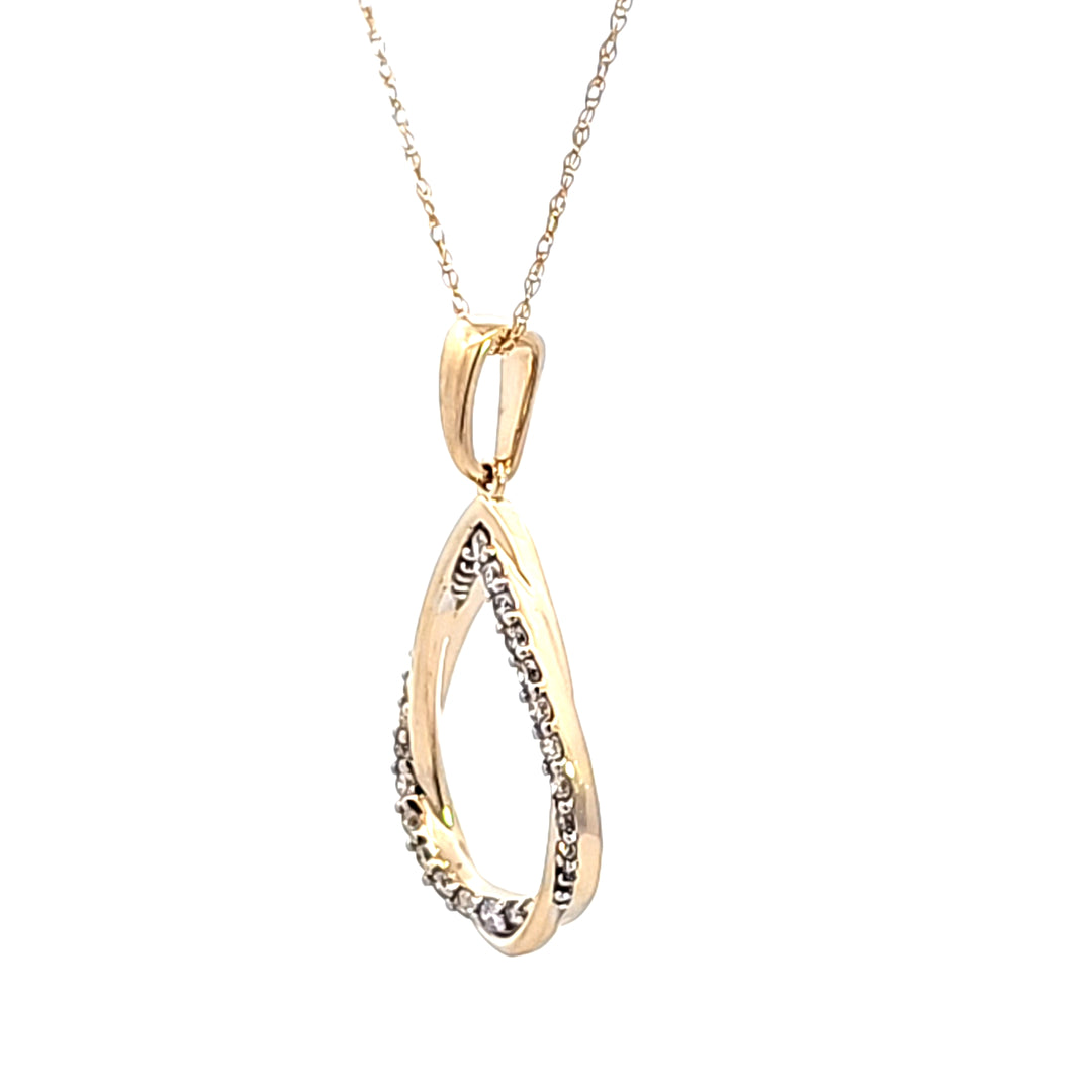 14KY Diamond Teardrop Pendant