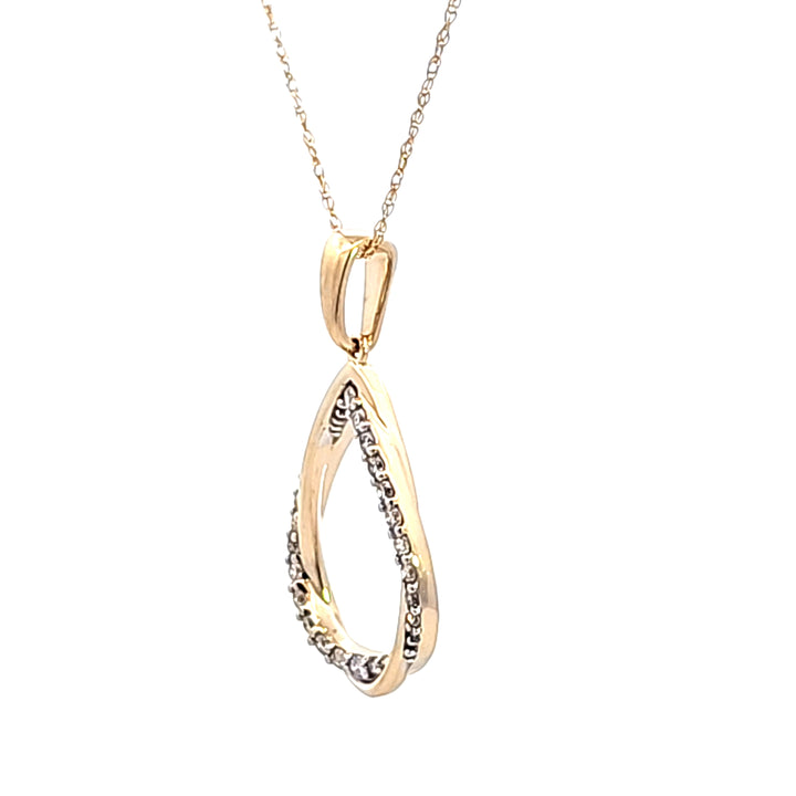 14KY Diamond Teardrop Pendant