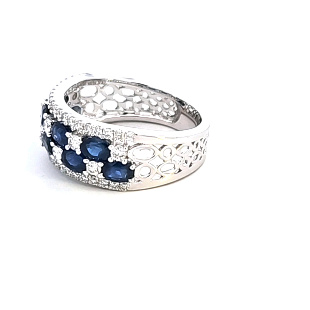 14KW Blue Sapphire and Diamond Ring