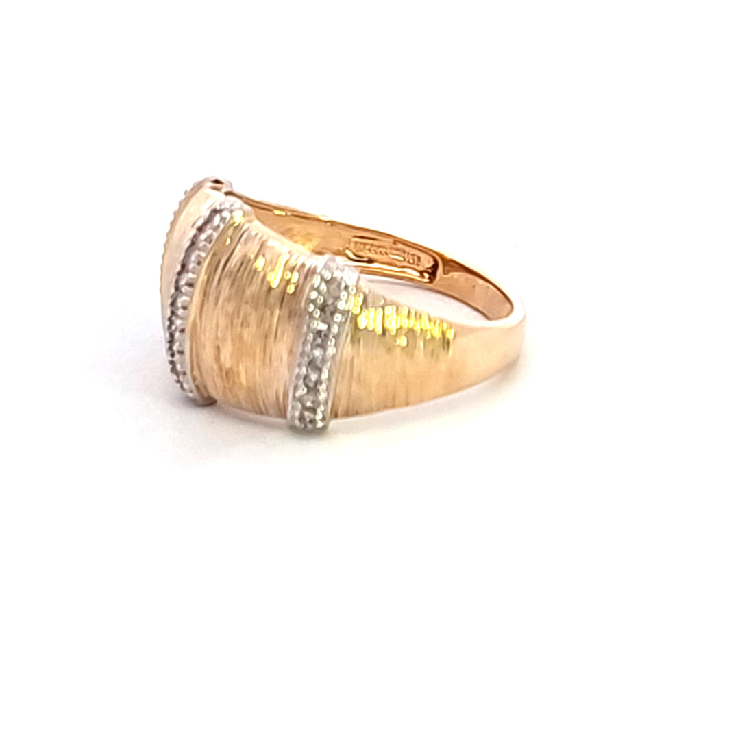 18KY Wide Estate Band With Diamond Accents