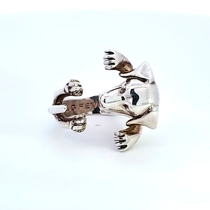 Sterling Silver Labrador Retriever Hug Ring