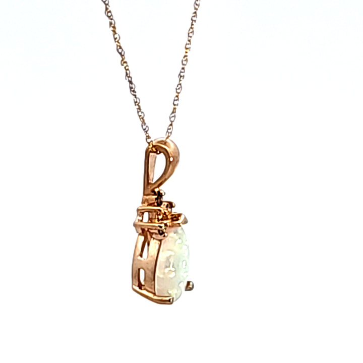 10KY Pear Synthetic Opal Estate Pendant