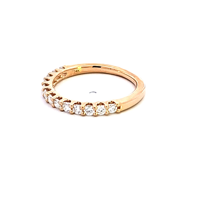 14KY Diamond Common Prong Wedding Band