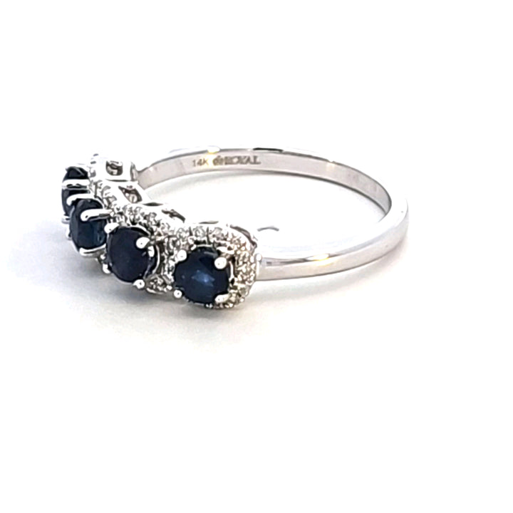 14KW Blue Sapphire and Diamond Ring