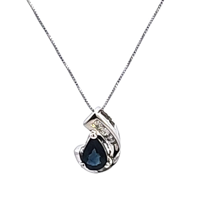 14KW Sapphire and Diamond Pendant