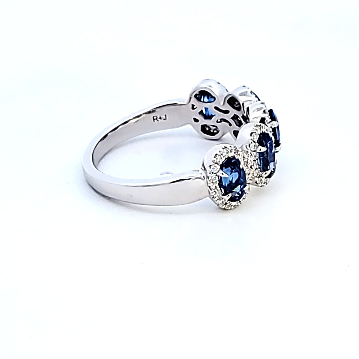 14KW Oval Blue Sapphire Fashion Ring