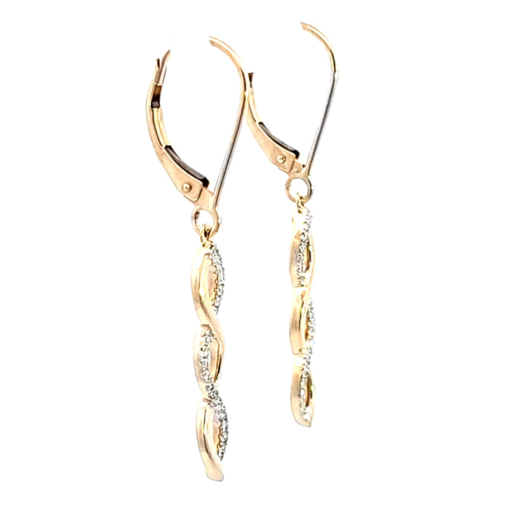10KY Diamond Dangle Earrings
