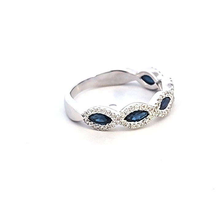 14KW Marquise Sapphire and Diamond Fashion Ring