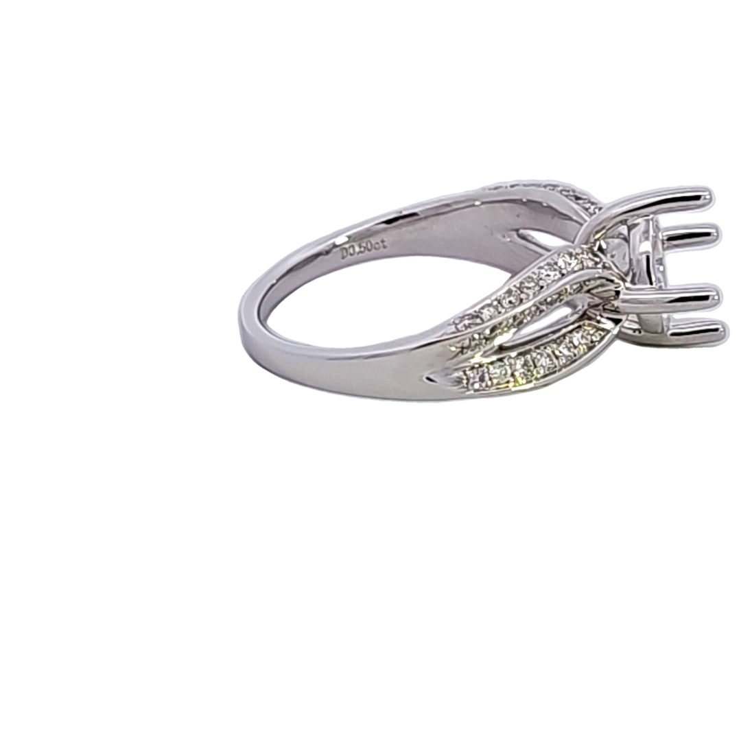 18KW Diamond Semi Mount Engagement Ring