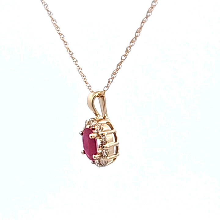14KY Ruby and Diamond Pendant