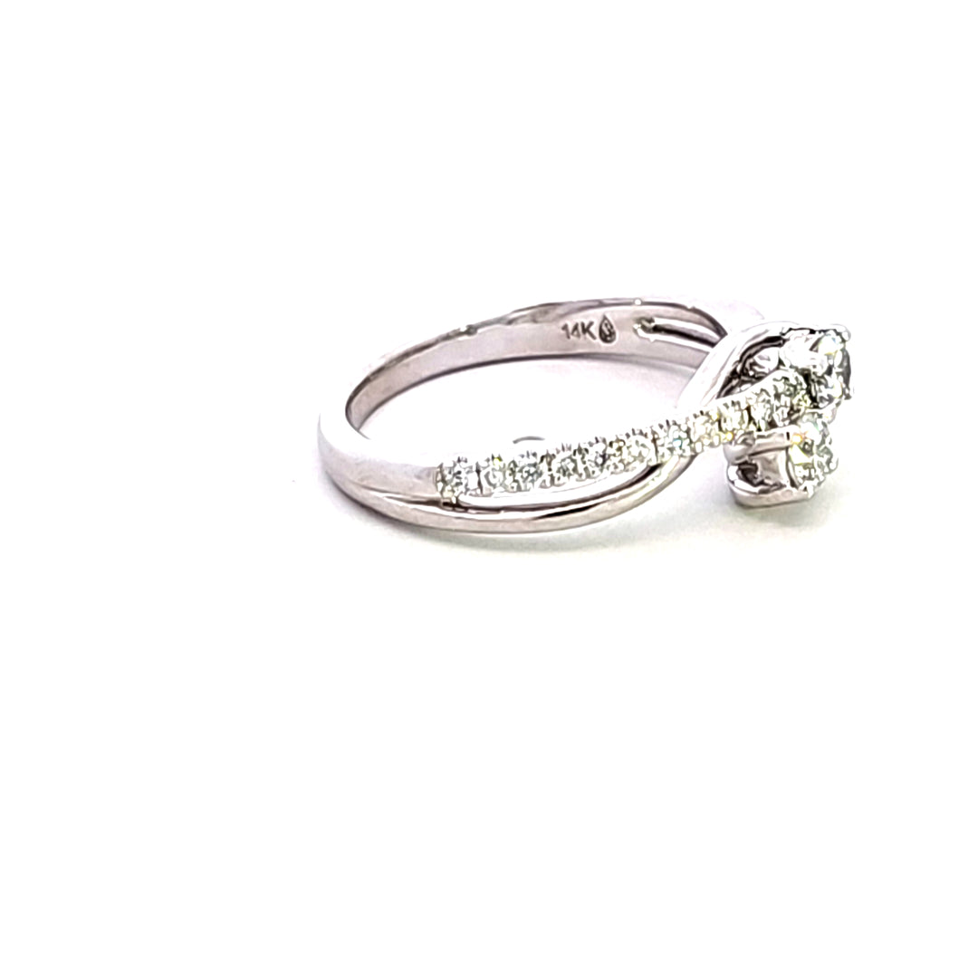 14KW Diamond Bypass Ring