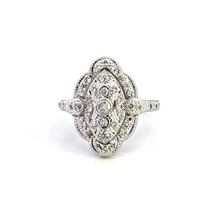 14KW Diamond Art Deco Estate Ring