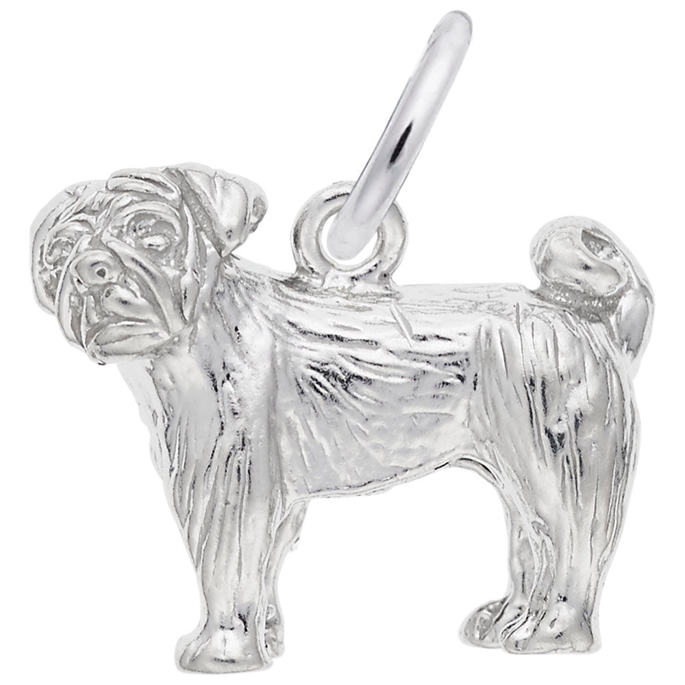 Sterling Silver Pug Charm