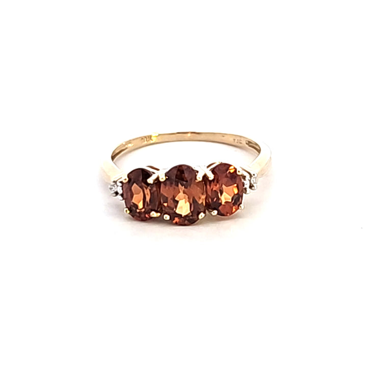 10KY Citrine and Diamond Estate Ring