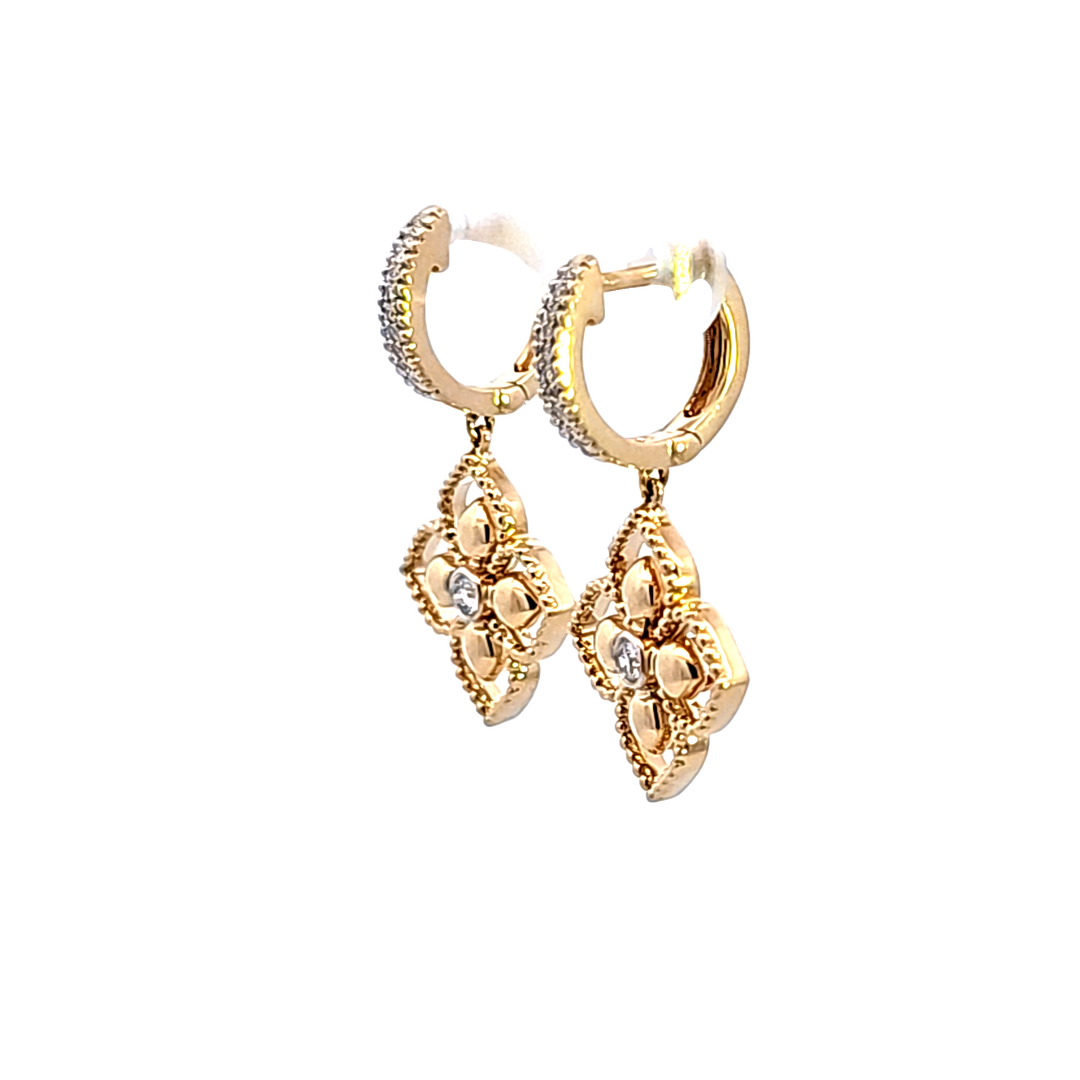 14KY Diamond Dangle Earrings