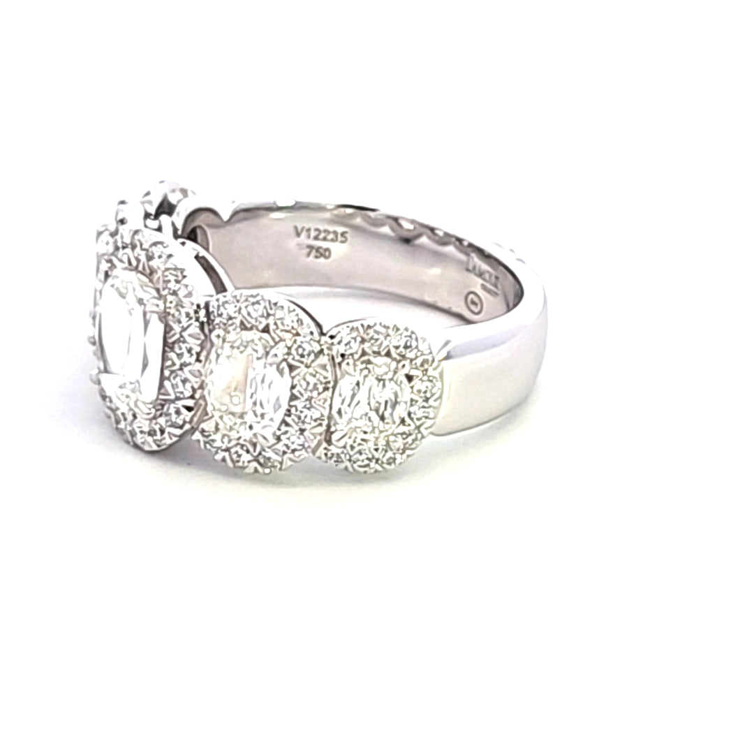 18KW Crisscut Diamond Anniversary Ring
