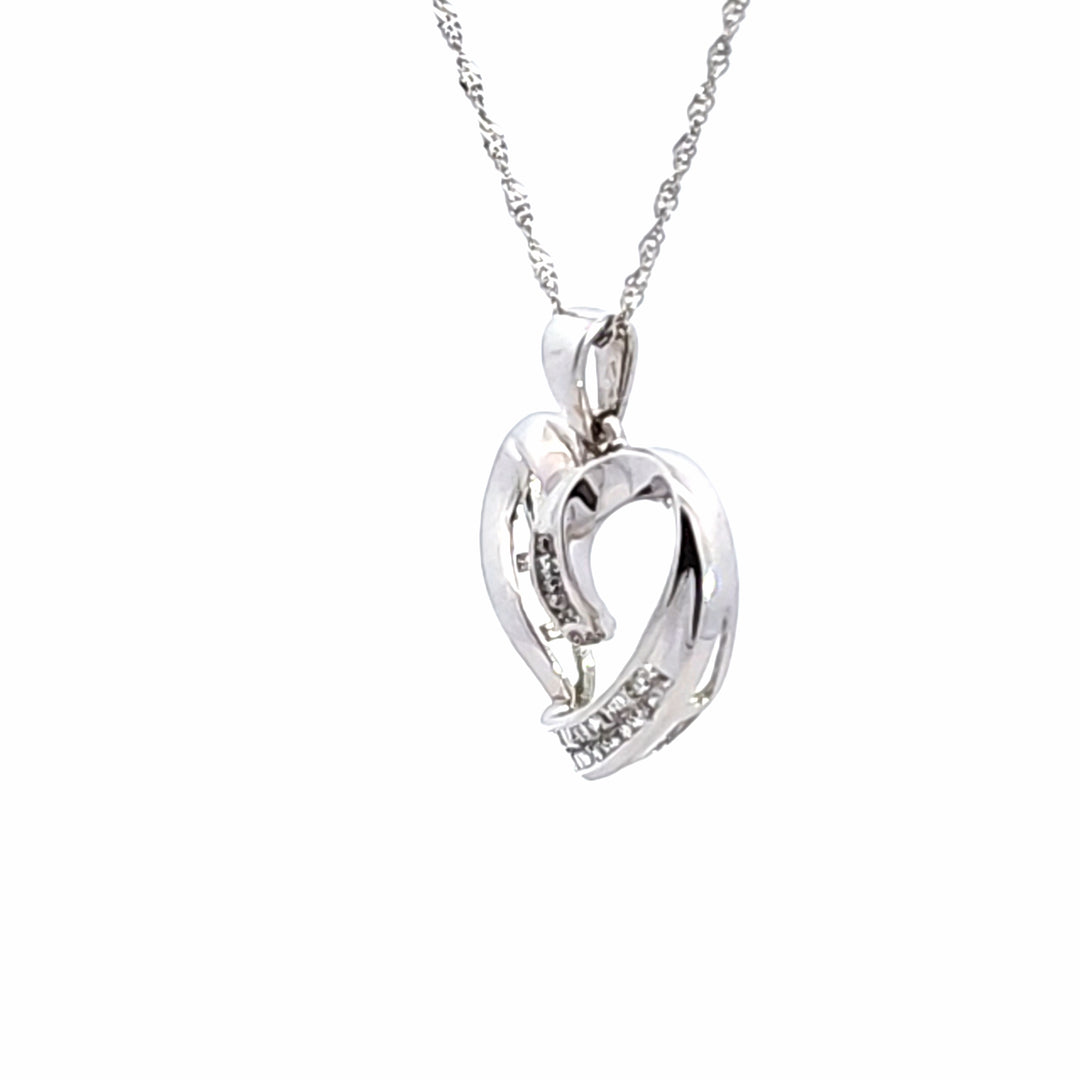 14KW Diamond Open Heart Pendant