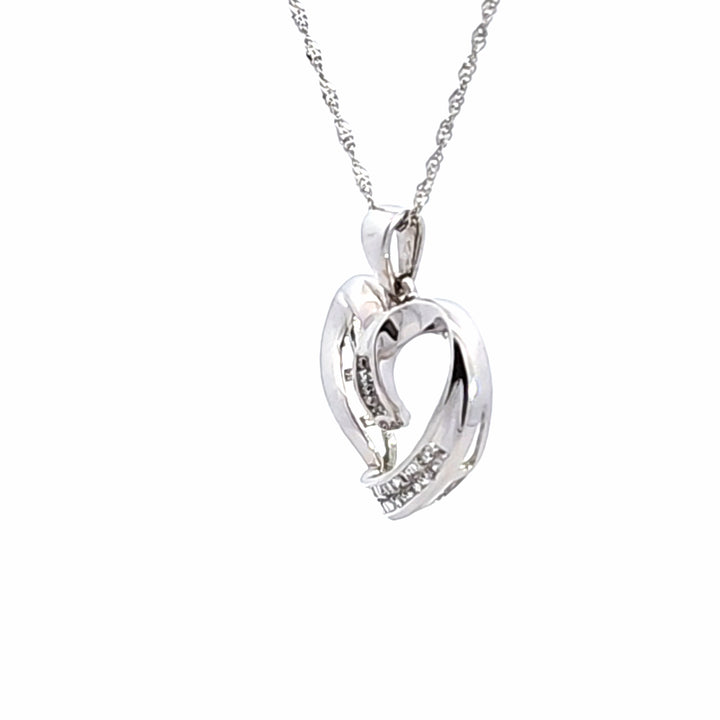 14KW Diamond Open Heart Pendant