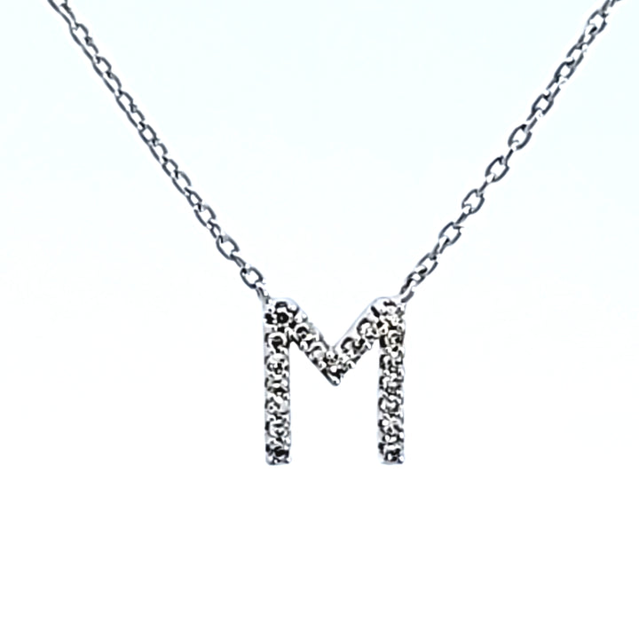 10KW Diamond Initial M Necklace
