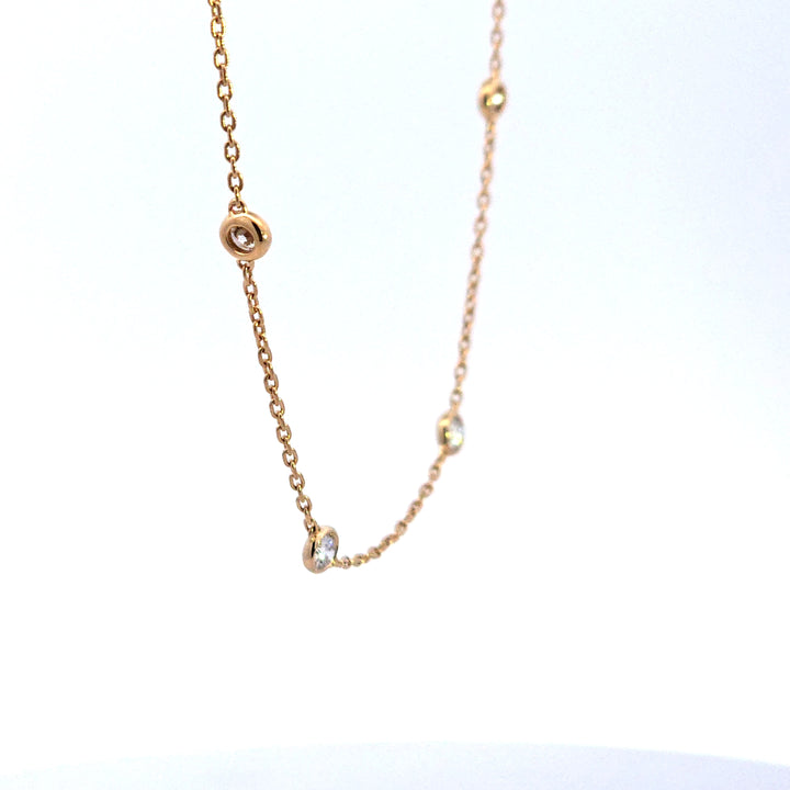 14KY 1 ctw Diamond Station Necklace