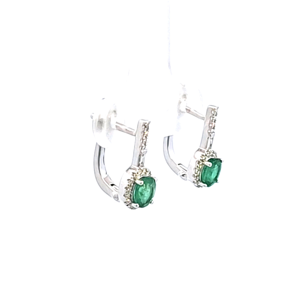 14KW Emerald and Diamond Earrings