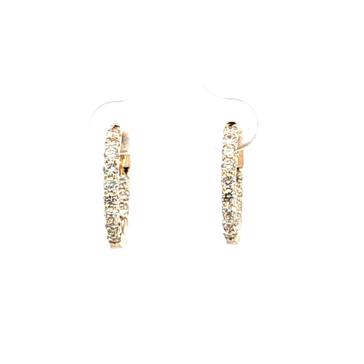 14KY Diamond Inside-Outside Hoop Earrings