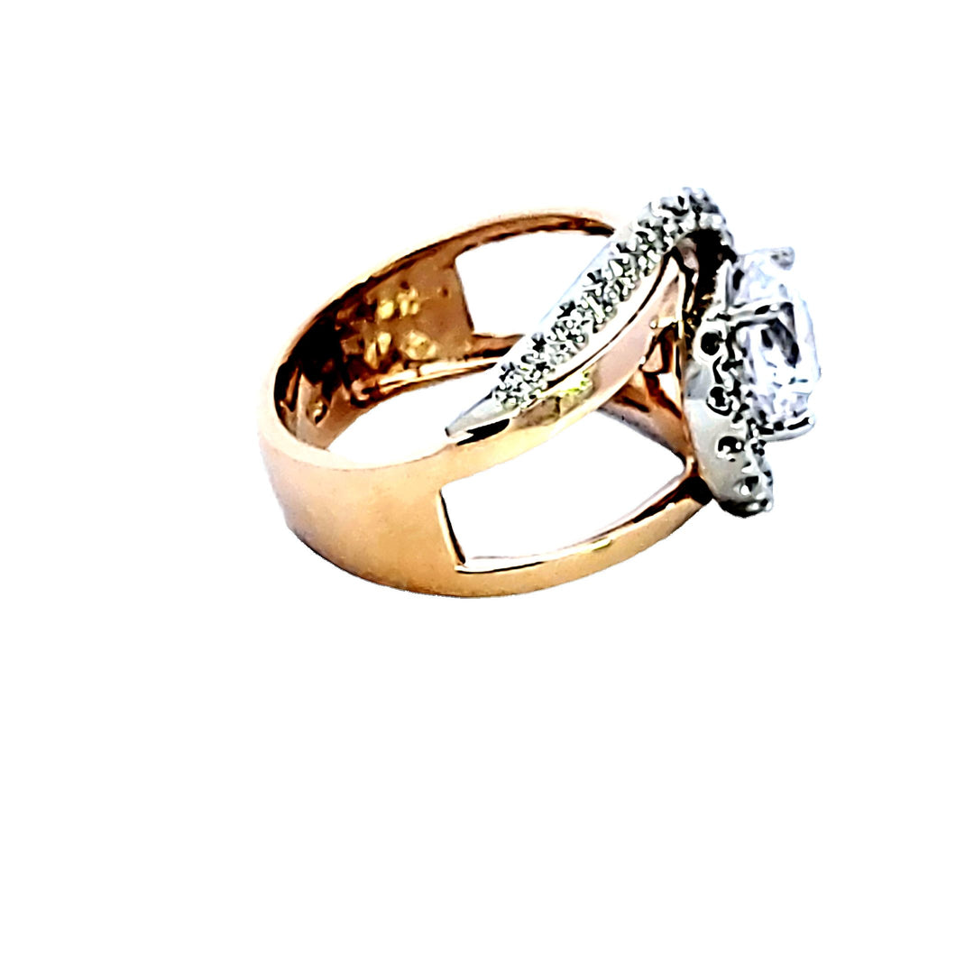 14KTT Diamond Semi Mount Engagement Ring