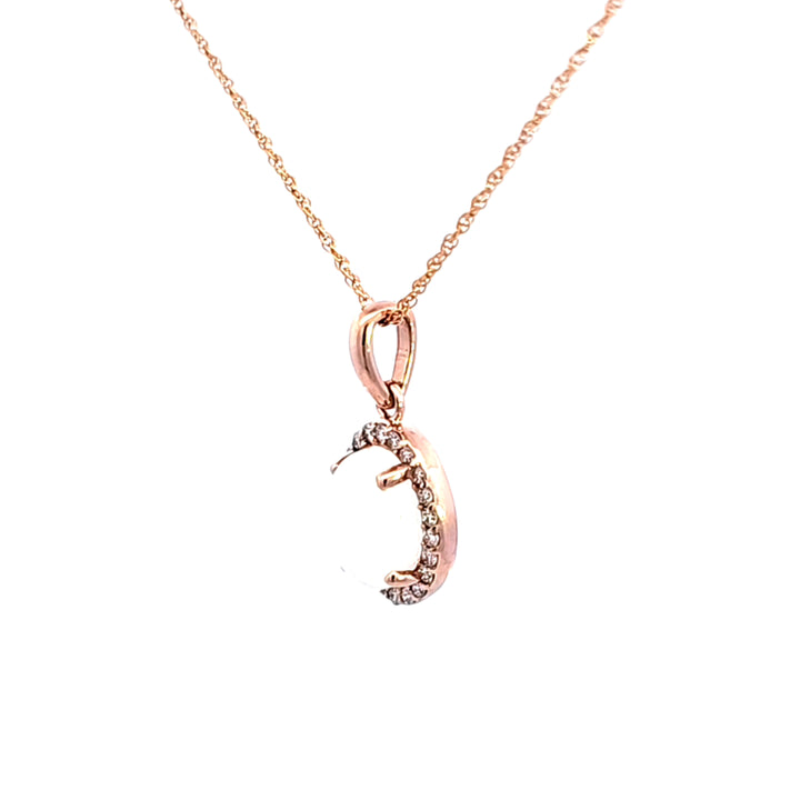 14KR Opal and Diamond Pendant
