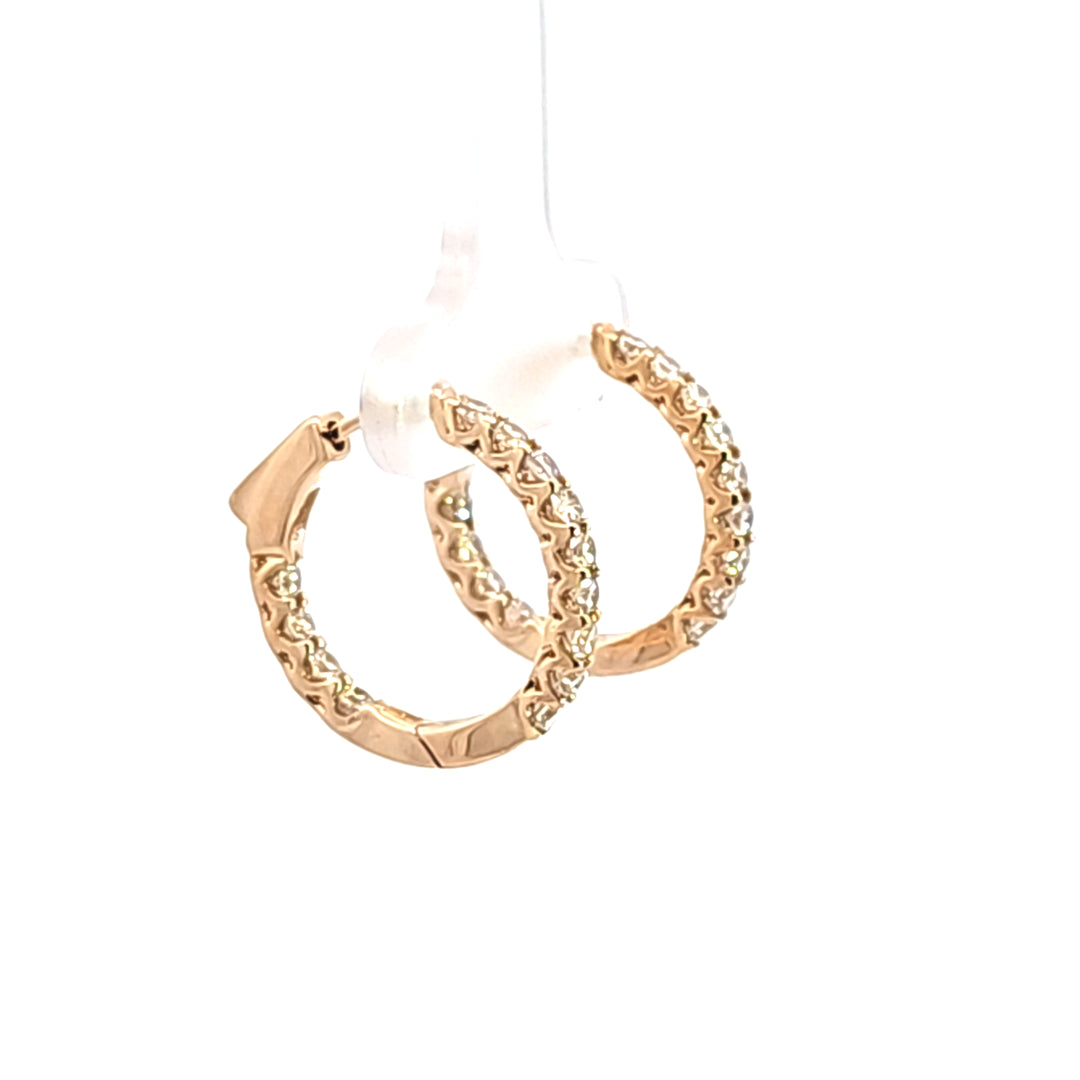14KY Diamond Inside-Outside Hoop Earrings