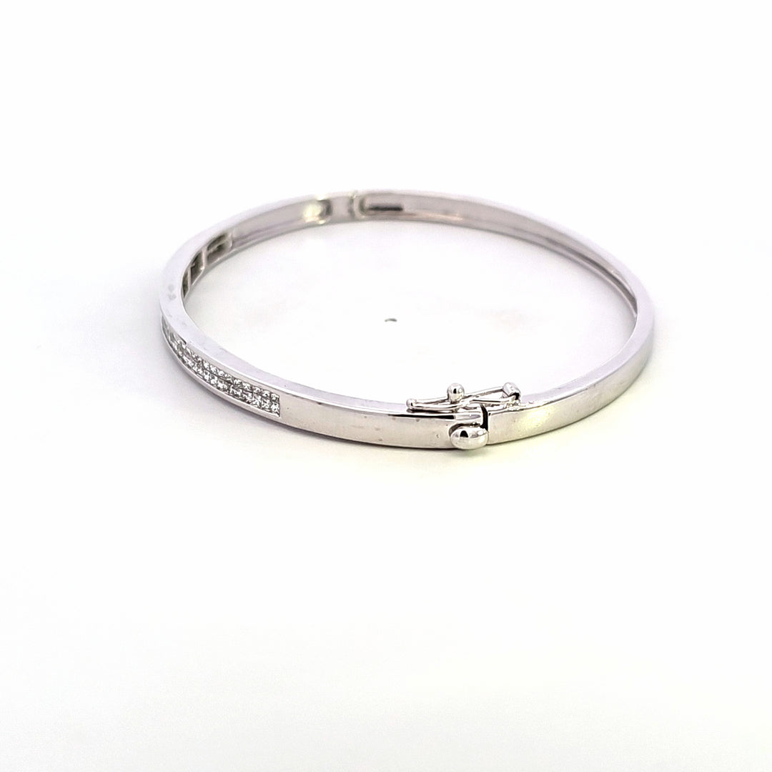 18KW Diamond Estate Bangle Bracelet