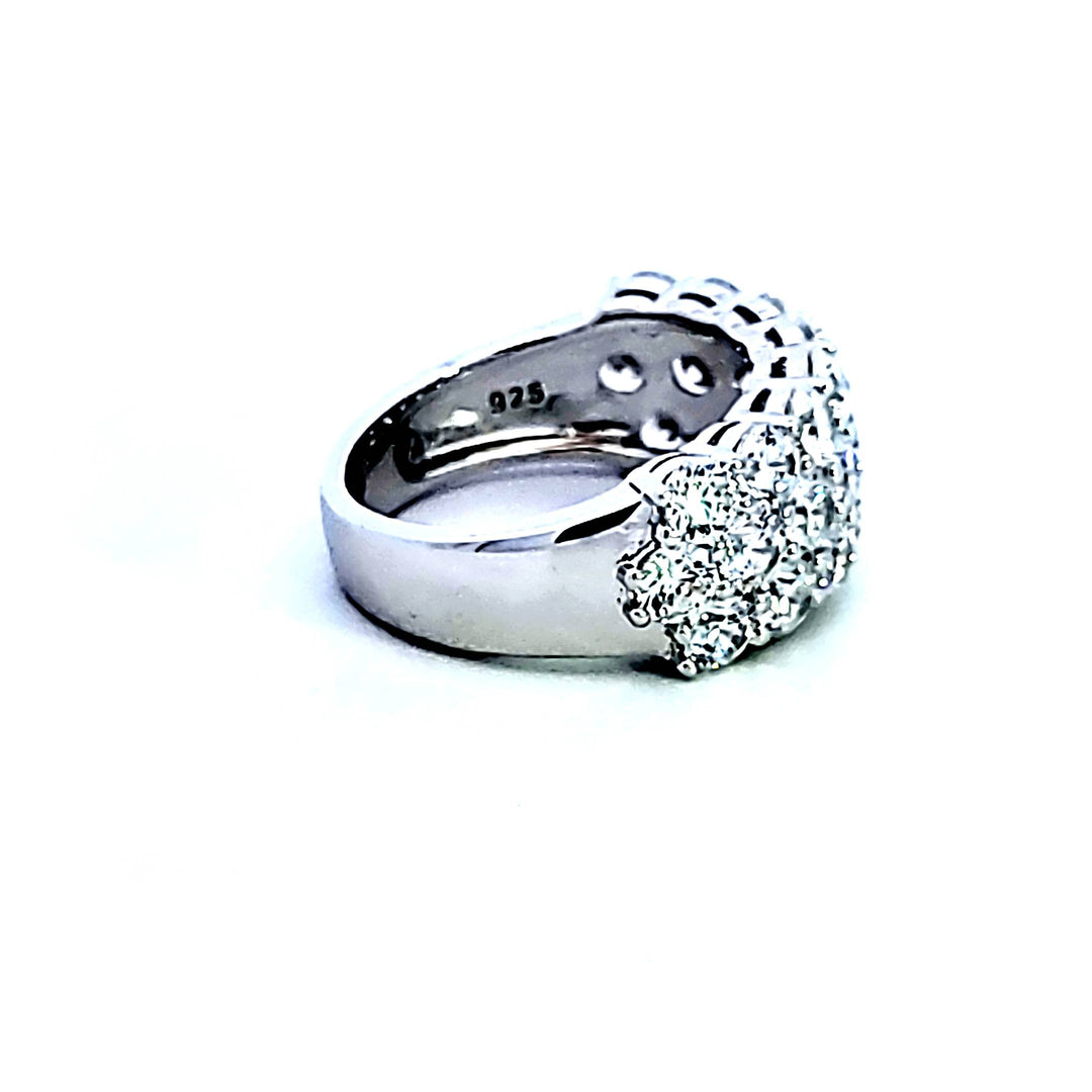Sterling Silver Cubic Zirconia Wide Band