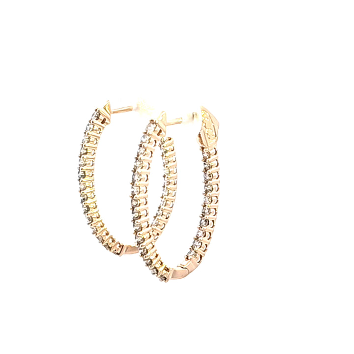 14KY Diamond Inside-Outside Hoop Earrings