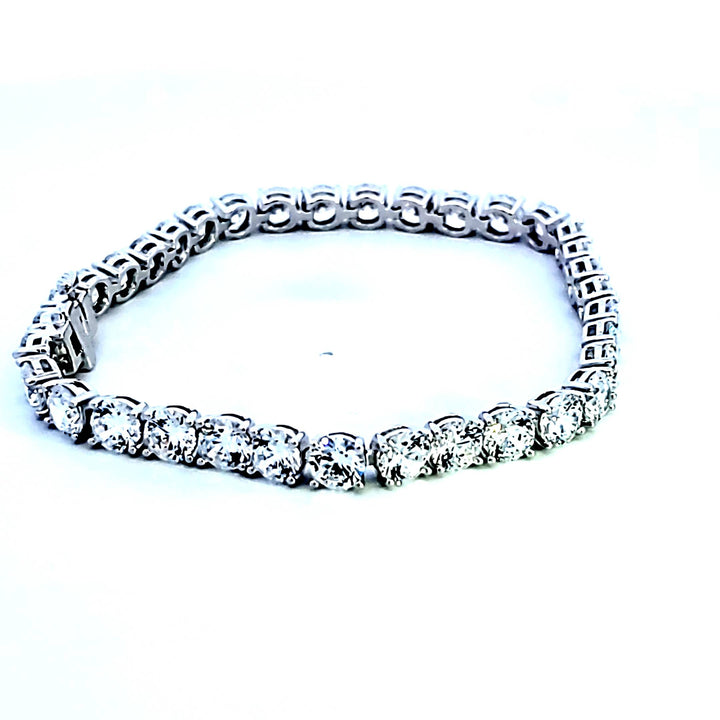 Sterling Silver and Platinum 16 ctw CZ Tennis Bracelet