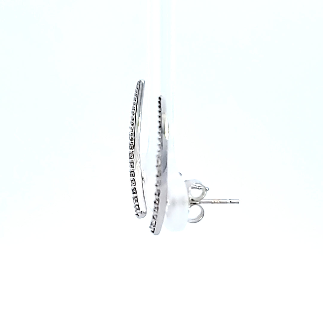 14K White Gold Diamond "Climber" Earrings
