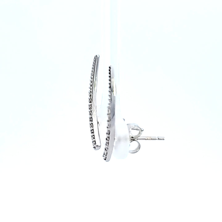 14K White Gold Diamond "Climber" Earrings