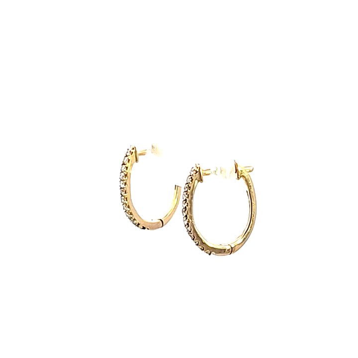10KY Diamond Hoop Earrings