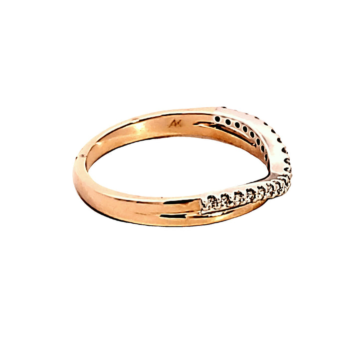 14KTT Diamond Contour Wedding Band