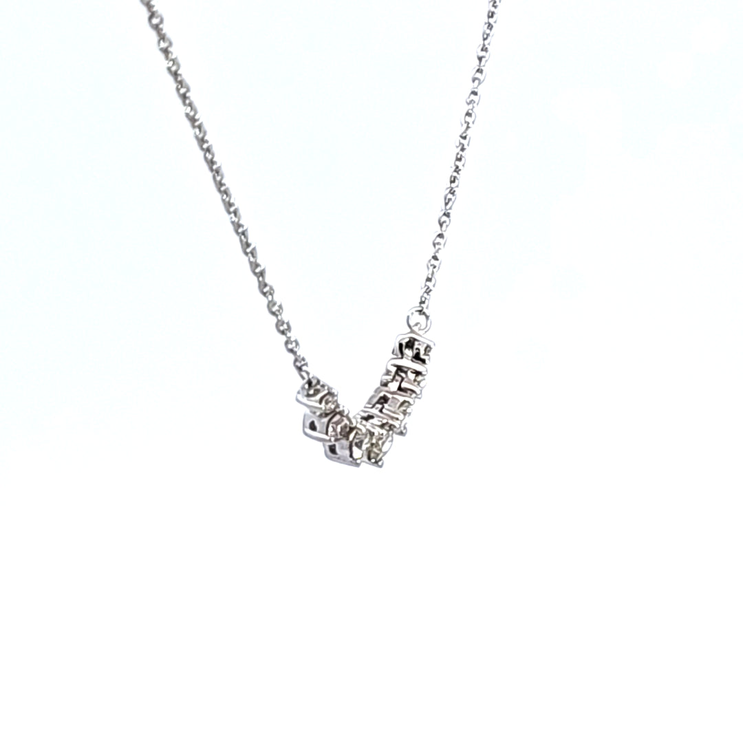 14KW .25 ctw Diamond Smile Necklace