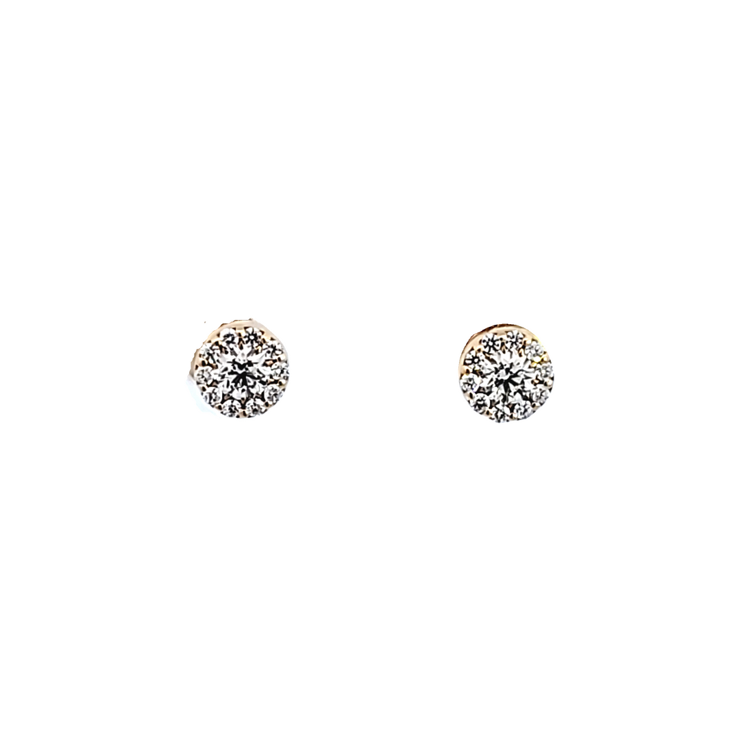 18KY Hearts on Fire 1/2 Ctw "Fulfillment Round" Earrings