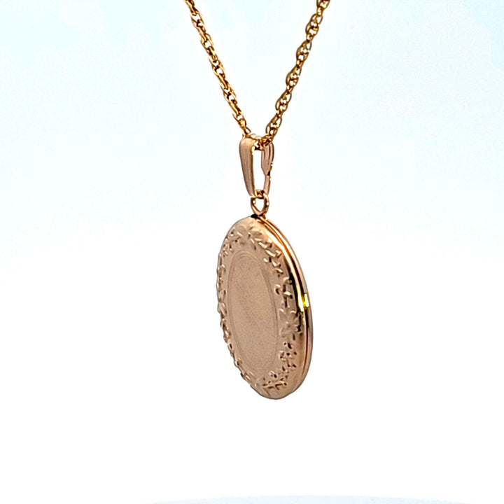 14KY Gold Filled Engraved Locket