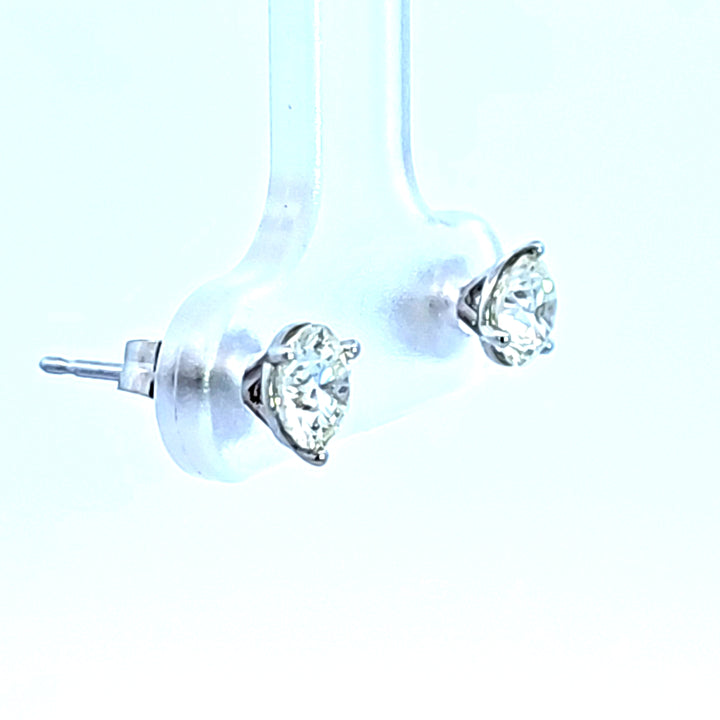 14KW 9/10 cttw Diamond Martini Stud Earrings