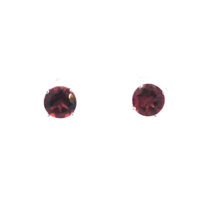 14KW Garnet Stud Earrings