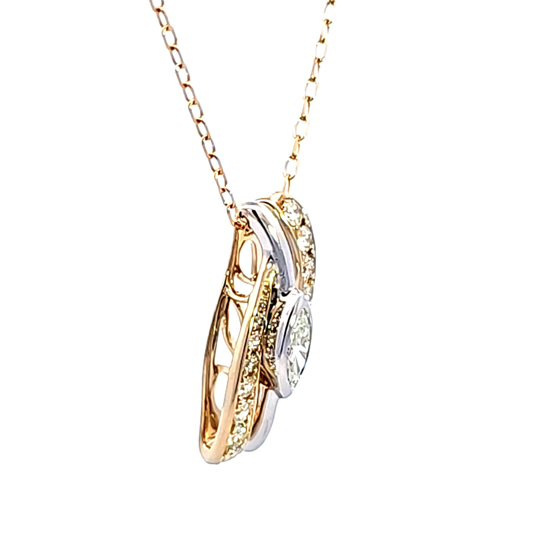 14KTT Diamond Pendant