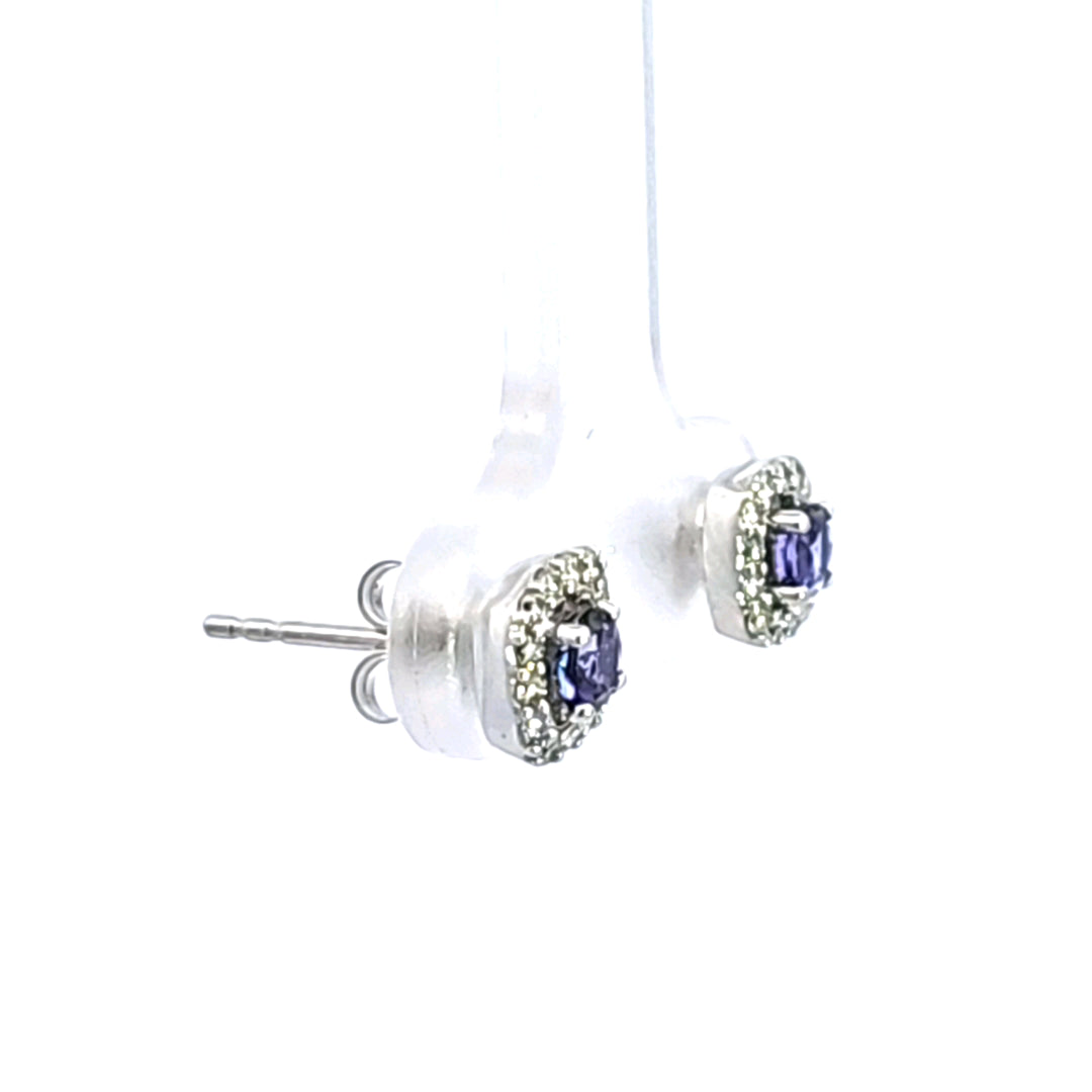 14KW Tanzanite and Diamond Earrings