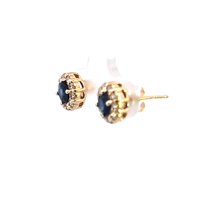 14KY Sapphire and Diamond Earrings
