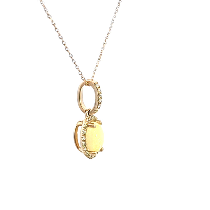14KY Opal and Diamond Pendant