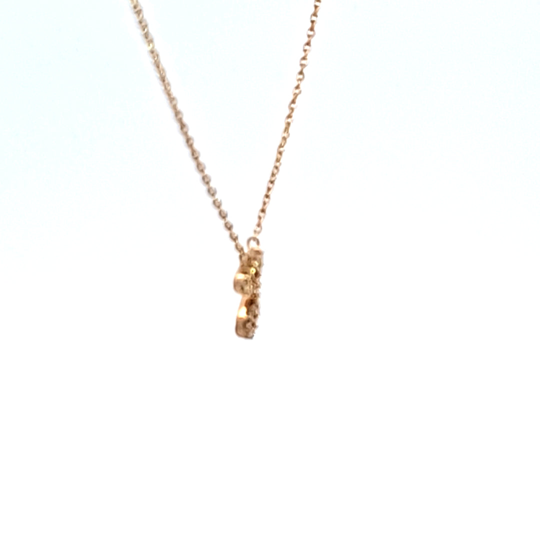 10KY Diamond Initial J Necklace